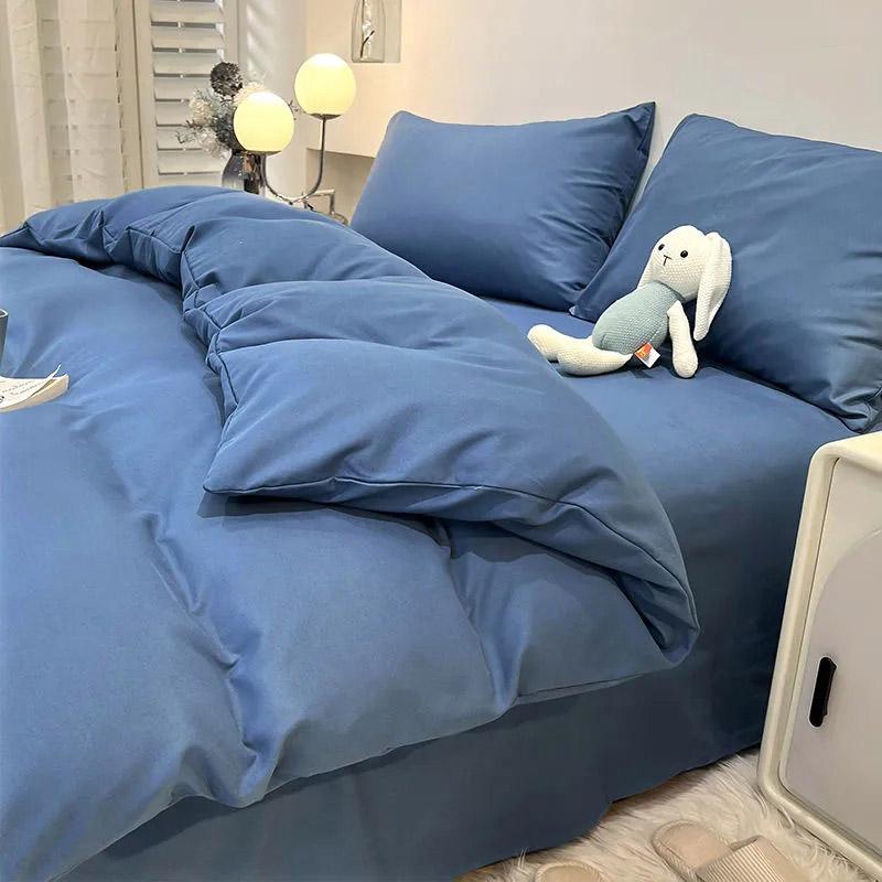 Student Dormitory 1.2m Bed Comfortable Sheet Three Piece Set Double Bed Home Textile Solid Color Quilt Cover Four Piece Bedding Sets
