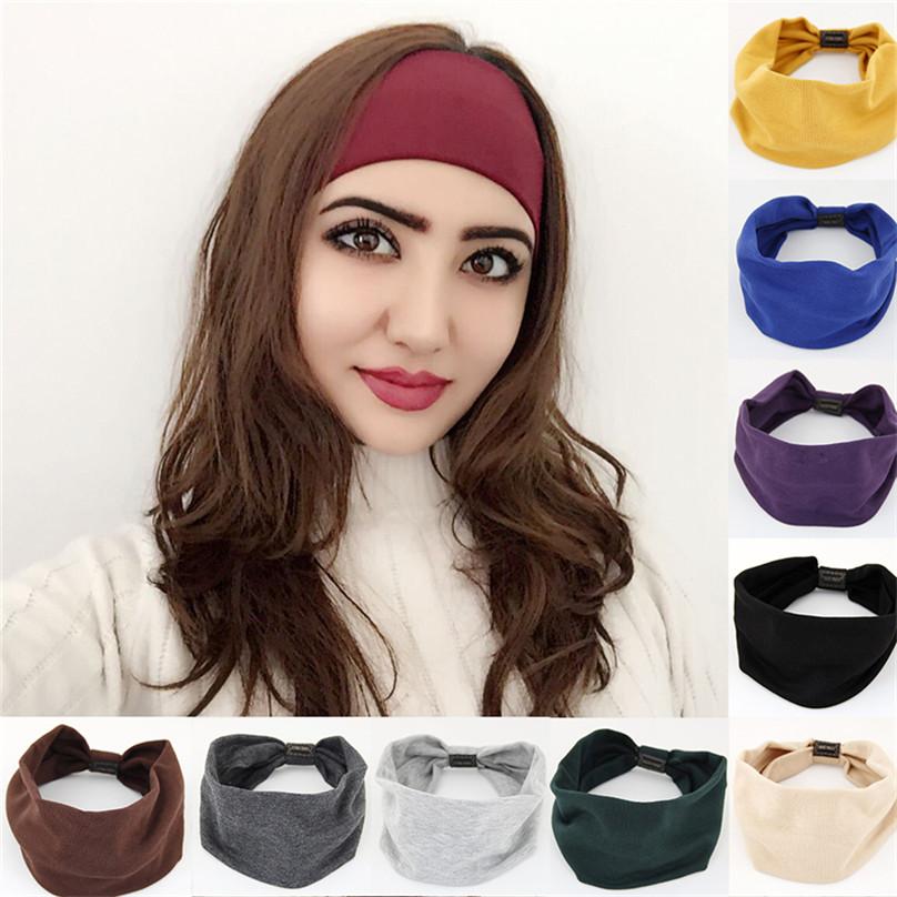 Fashion Exquisite Women Hair Accessories Headband Solid Color Hairbands Korean Soft Head Band Girl Sport Turban