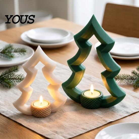 Праздничный centerpiece для стола, 3D-печатный подсвечник в виде рождественской елки, минималистичный подсвечник для чайной свечи, устойчивый держатель для столешницы, праздничный декор для дома