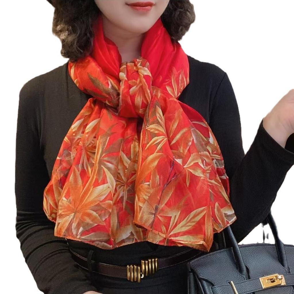 New Spring and Summer Soft Yarn Scarf Large-size Printed Beach Towel High-end Sun Protection Scarf Shawl