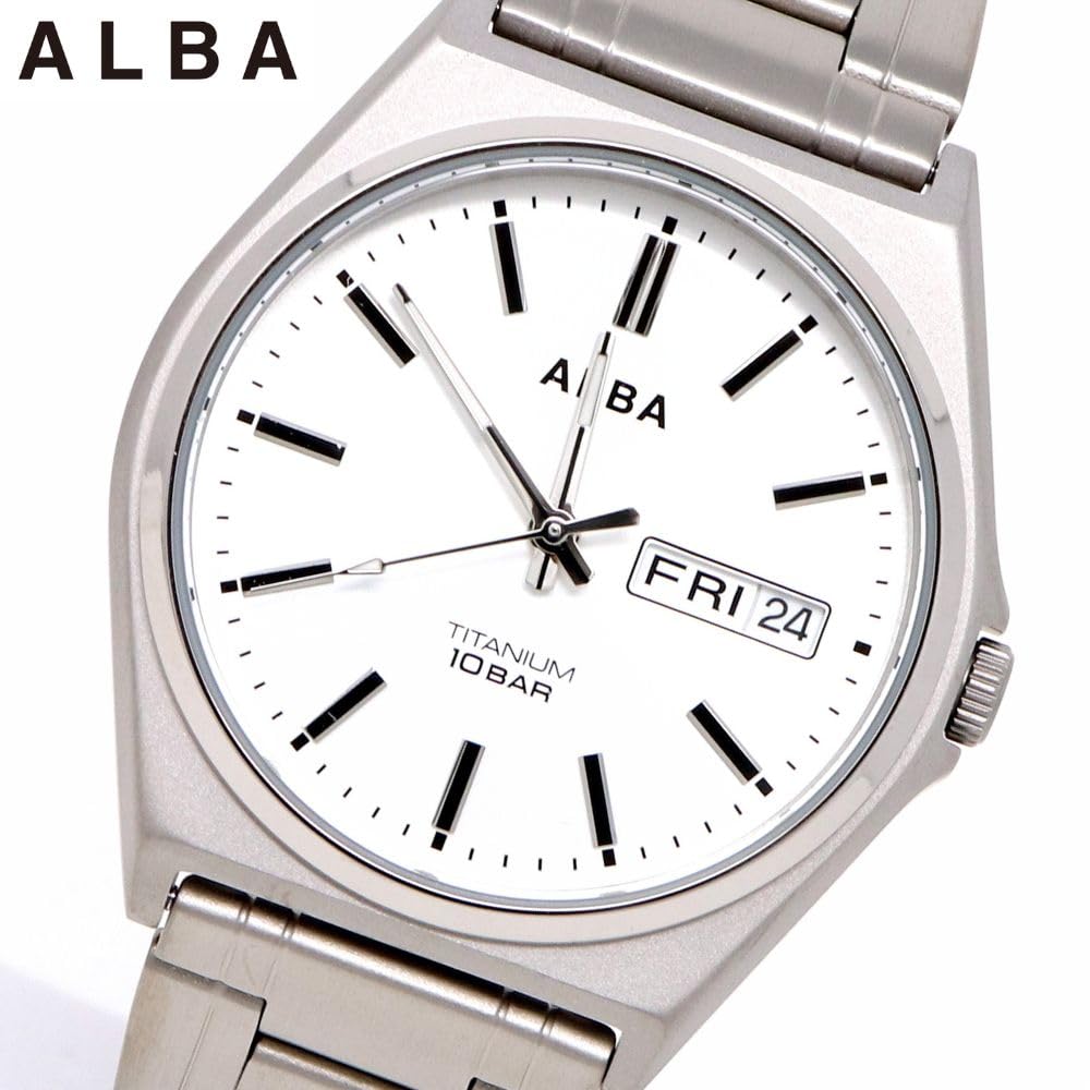 Часы Seiko Watch Alba, кварцевые, титановые, водонепроницаемые, для повседневной жизни, аналоговые, SEIKO ALBA, мужские (10 АТМ) (титан (AEFJ412))