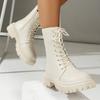 European and American Autumn and Winter Short Boots 2025 New White Platform Large Size Women's Shoes Martin Boots Women's Large Size 41 Boots Women's