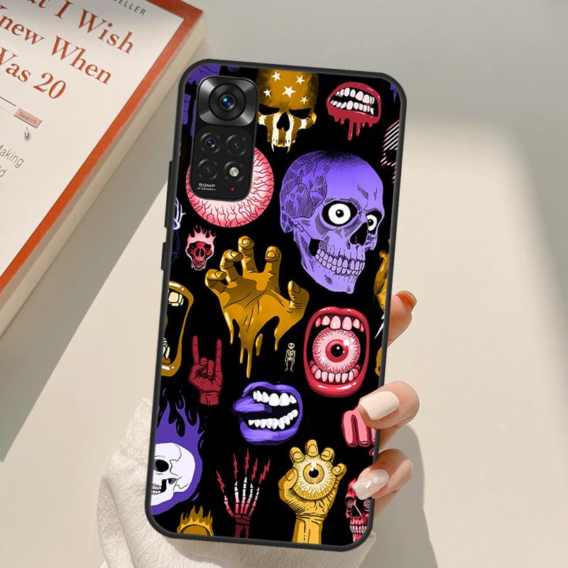 Забавный чехол с черепом для Xiaomi Redmi Note 11 10 Pro 8 9 9S 10S 11S 9A 9C 10A 10C K40 K50 игровой чехол