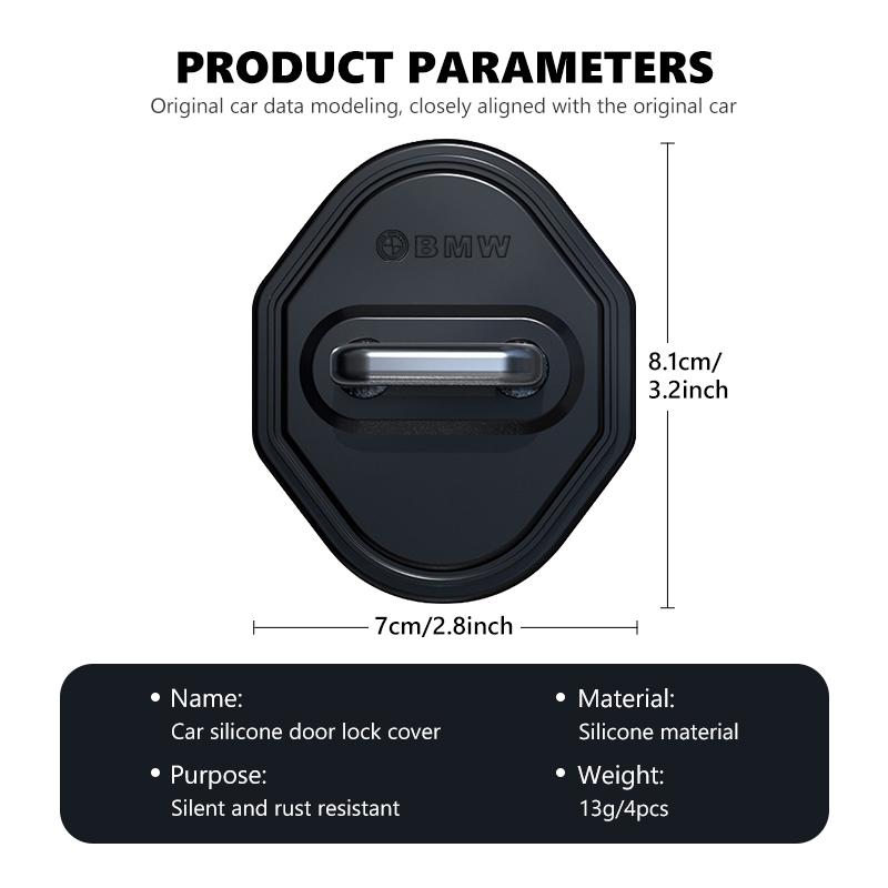 4pcs Car Door Lock Buckle Protection Cover Anti-Collision Shock Pad For BMW M3 M5 X3 E93 F10 F20 F30 F40 F15 F25 F26 F31 F49 F86 OZ3
