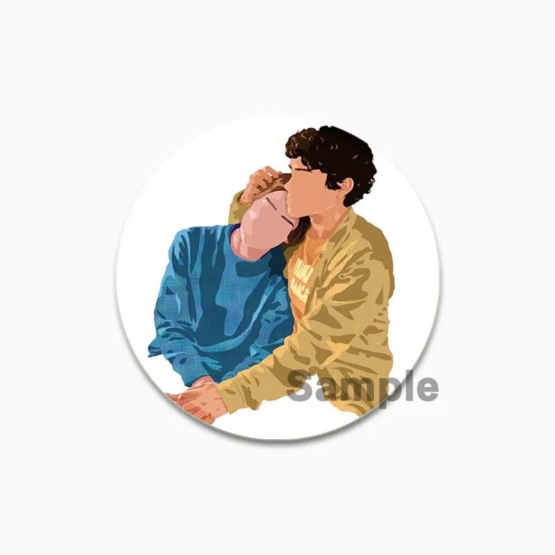 32/44/58mm Time Gear Quote Brooch On Backpack, Handmade Round Brooches, Cute Pins, Anime Icon Badges for Clothes