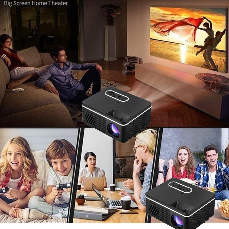 Портативный мини-проектор 1080P HD для домашнего кинотеатра, кино, мультимедиа, видео, ЖК-дисплей с поддержкой HDMI/USB/SD-карты