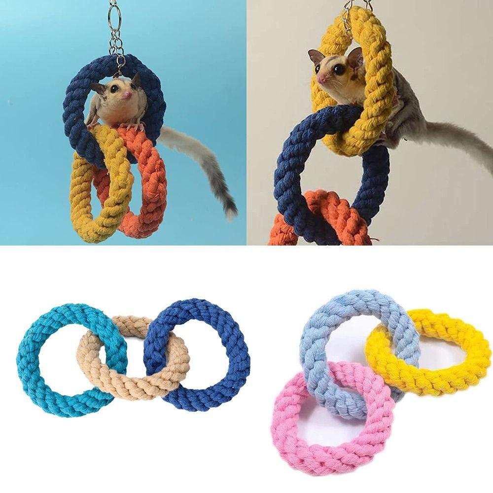 Toy Cotton Rope Bird Rope Hanging Hamster Toy Sugar Glider Cage Accessories Climbing Rope Toys