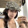 Корейский стиль леопардовый принт берет плоская кепка газетчика ретро леопардовый художник шляпа женская