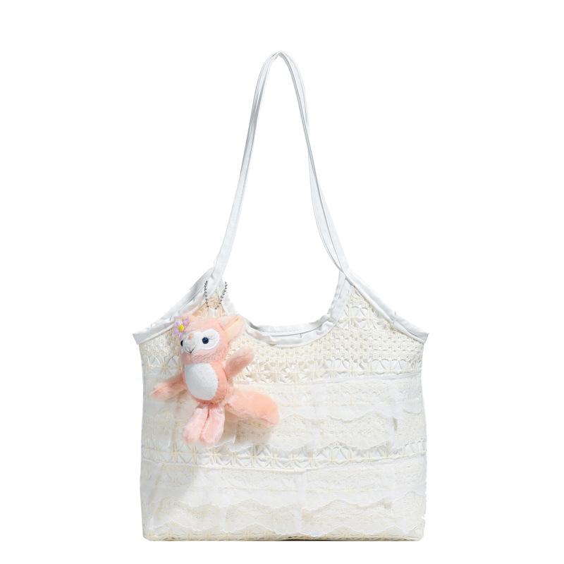 Lace Versatile Large-capacity Simple and Beautiful Tote Bag Women's New Summer Lazy Wind Sweet Casual Shoulder Bag