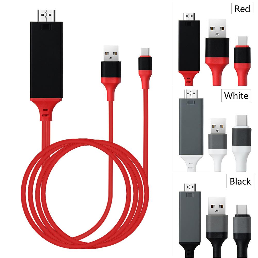 Usb 3.1 Type C в HDMI-кабель-адаптер-переходник 2M Hd 1080P 4K HdTV-сплиттер-кабель для Samsung Galaxy S10/9/8, телефон, проектор, телевизор
