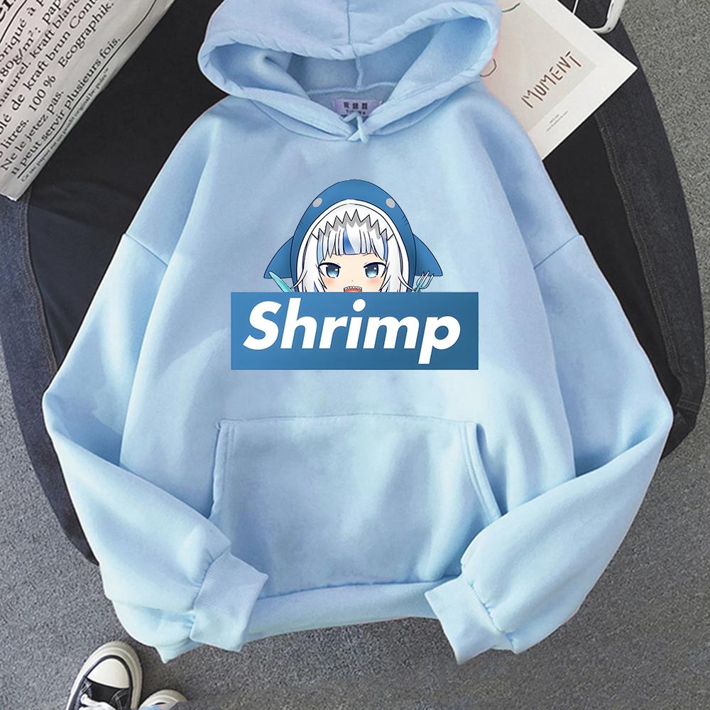 Funny Hololive Gawr Gura Graphic Hoodie 2022 Fashion Harajuku Sweatshirts Kawaii Clothes Casual Long Sleeve Pullover Lounge Wear