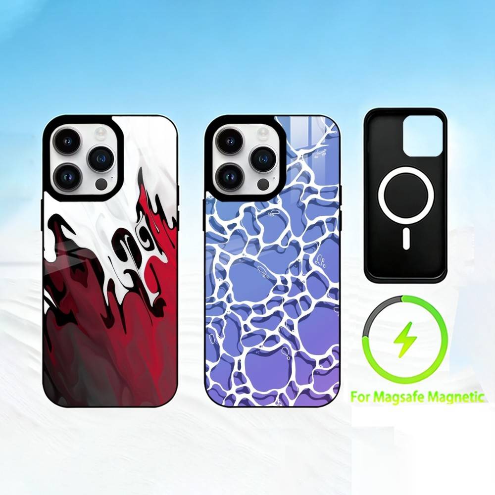 F-Fluid Art Phone Case For iPhone 17 16 15 14 13 12 Pro Max Plus for Mirror Wireless Magnetic Cover