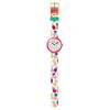 SWATCH Flik Flak Feifei series quartz movement 30M waterproof children's Swiss watch 32mm white dial plastic case nylon strap ZFBNP110
