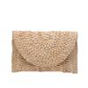 Клатч из тканой кукурузной шелухи для ужина, женский модный простой однотонный соломенный большой кошелек, женский летний повседневный женский кошелек для отпуска