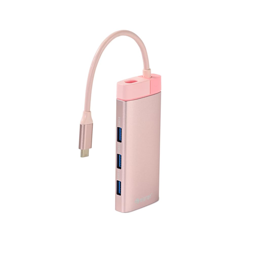 EGRET 1to5 к USB HDMI Док-станция 100 Вт PD USB Видео Розовый EH23-5C USB-C USB-C Хаб, Адаптер, Разъем, Станция, Управление, Алюминий, 5-в-1,