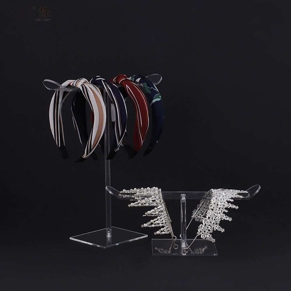 Acrylic Necklace Bracelet Display Stand Clear Hair Accessory Bar Durable Headband Holder Rack