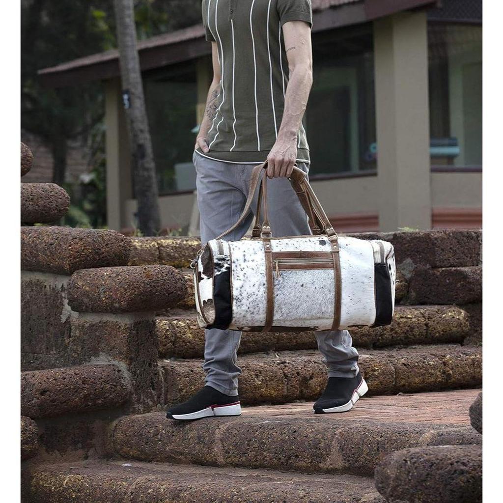 Myra Bag Amore Cowhide & Leather Duffle Travel Bag