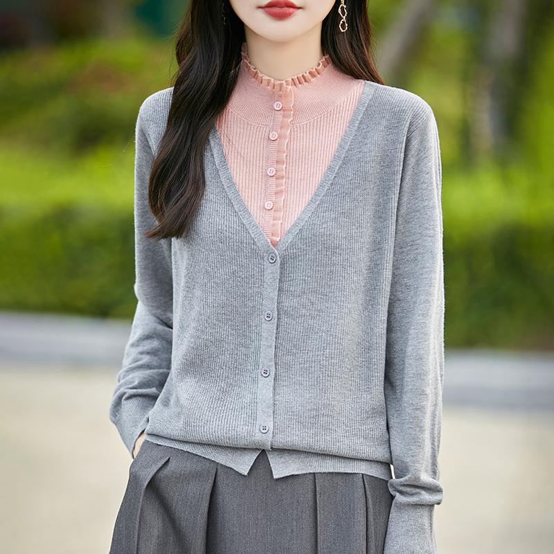 Женский кашемировый свитер Qinghe кашемир 50% шелк 50% шерсть осенне-зимний кашемировый кардиган мягкий и теплый