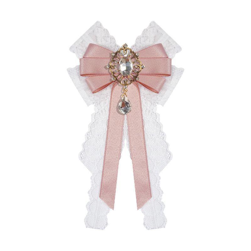 Новая корейская версия Лолита кружево бант роскошный галстук со стразами стиль колледжа модное платье-рубашка аксессуары ручная работа ювелирные изделия подарки
