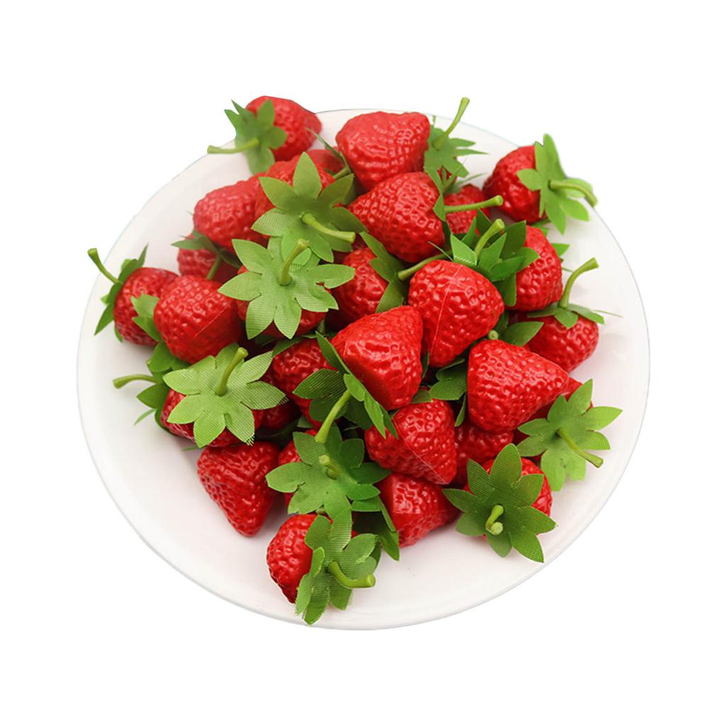10 шт. Искусственная клубника Реалистичные украшения в виде клубники Имитация фруктов Модель Реквизит для фотосъемки Украшения для магазина и кухни