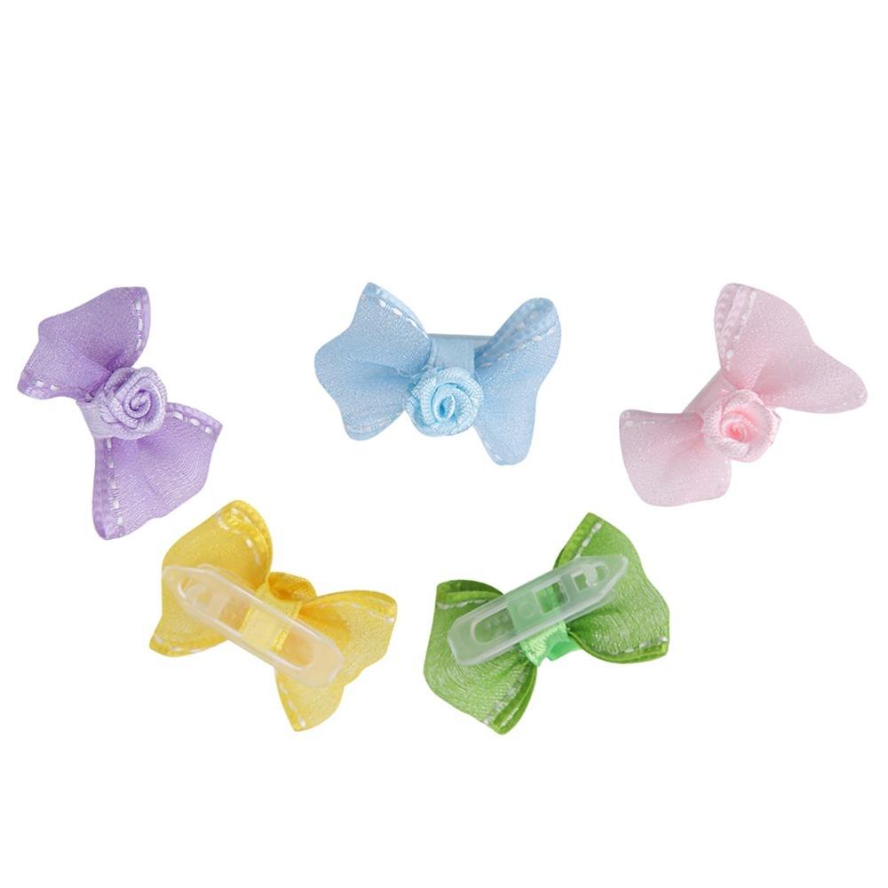 10Pcs Lightweight Pet Bow Clip Organza Bow Pet Head Flower Pet Bow Hairpin Daily Pet Wear