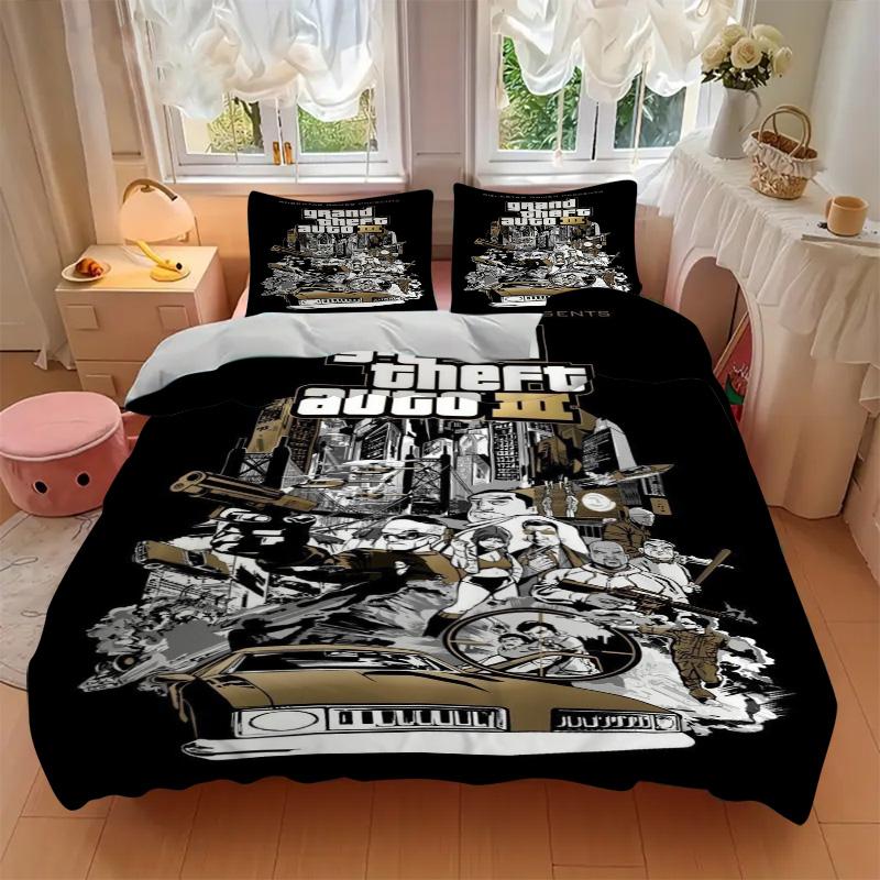 Gta Iii Cover Bedding 3 Piece Set Hd Print Duvet Cover Pillowcases For Teens Adult Bedroom Decoration Christmas Gift C9211708