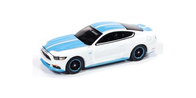 Kyosho AUTO WORLD Масштаб 2017 Ford Mustang GT Tribute Blue Готовая модель AWSP178B 1/64 Белый/Петти