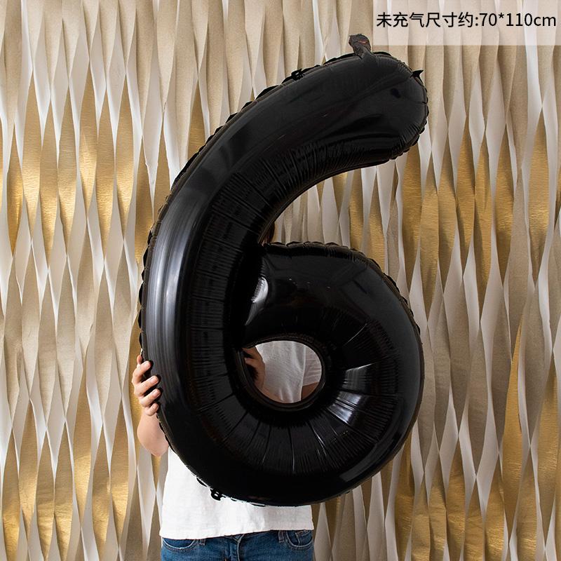 40 Inch Black Figure Foil Number Balloon Anniversary Birthday Party Decoration Adult Bridal Shower Digital Ballon Kids Globo