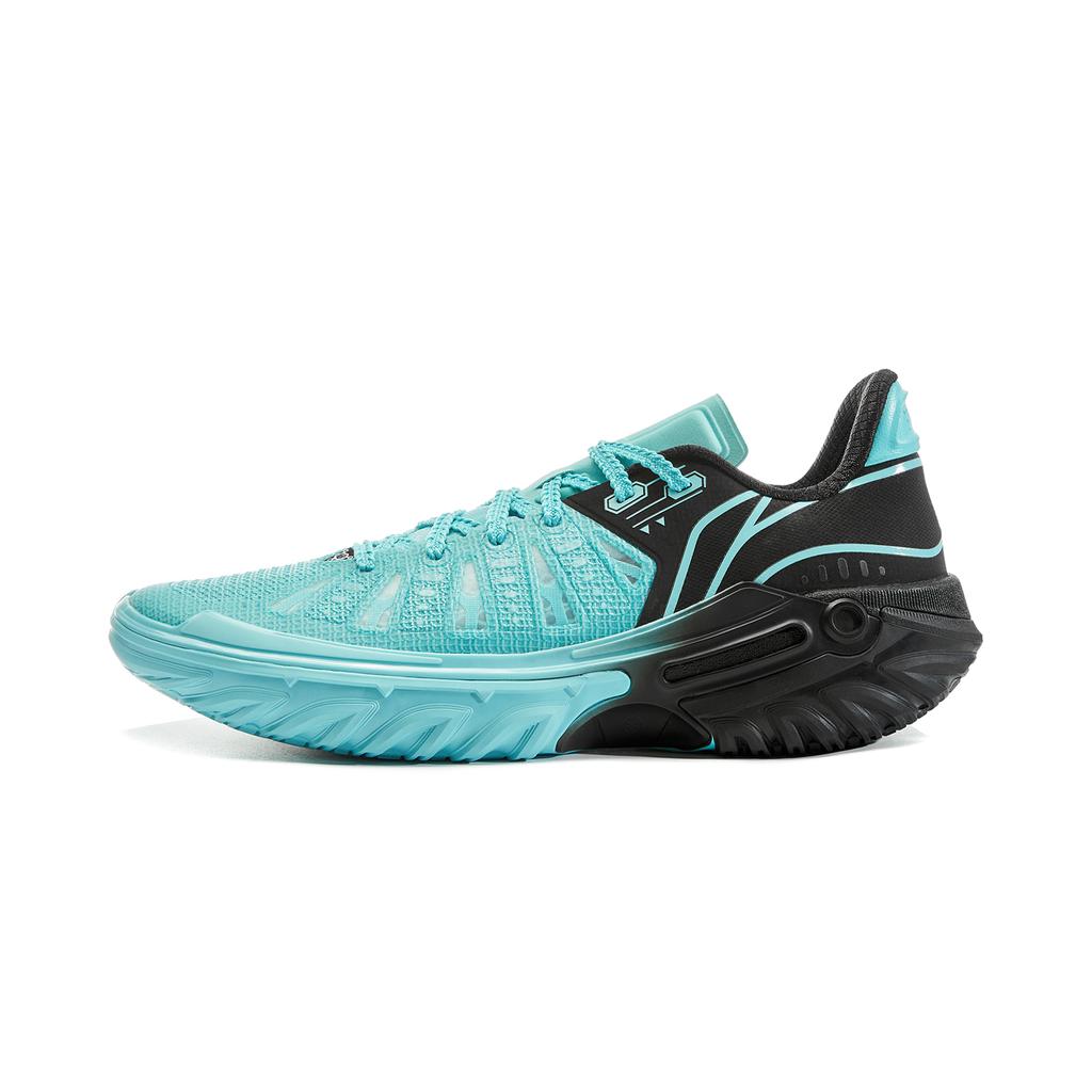 Li Ning Jie Ao 2 Амортизирующие Скользкие Дышащие Низкие Баскетбольные Кроссовки Мужские Сине-Фиолетовые Несочетающиеся ABFV041-3