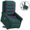 Massage Recliner with Rising Assistance Dark Green Fabric