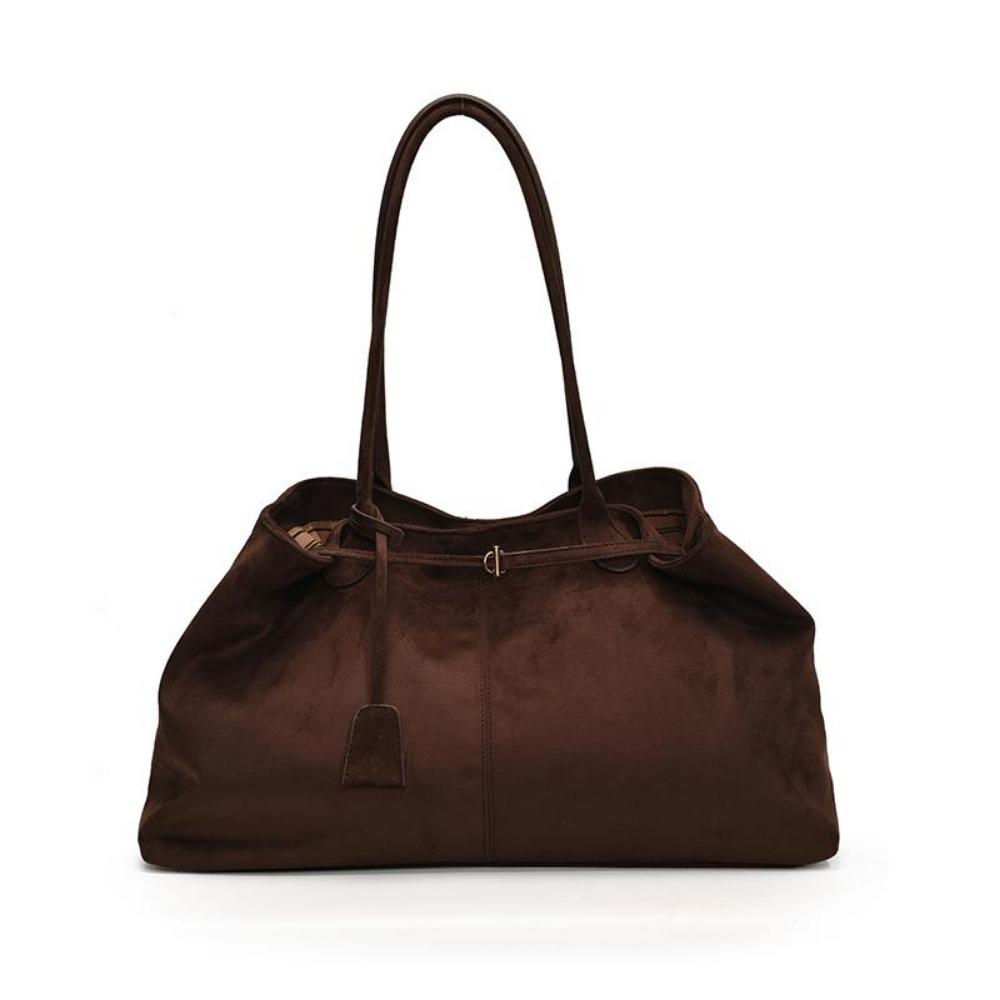 An Autumn and Winter-themed Matte Suede Single-shoulder Handbag, Which Is Casual and Versatile, with a Large Capacity and Designed As a Tote Bag.