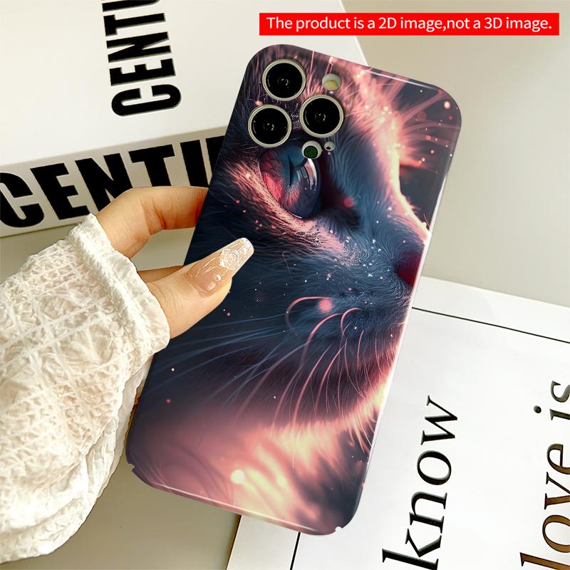 2DFlat Glowing Cat Eye Fantasy Art Phone Case All inclusive film hard iPhone case, compatible with iPhone 18 Pro Max 17 16 15 14 13 12 11