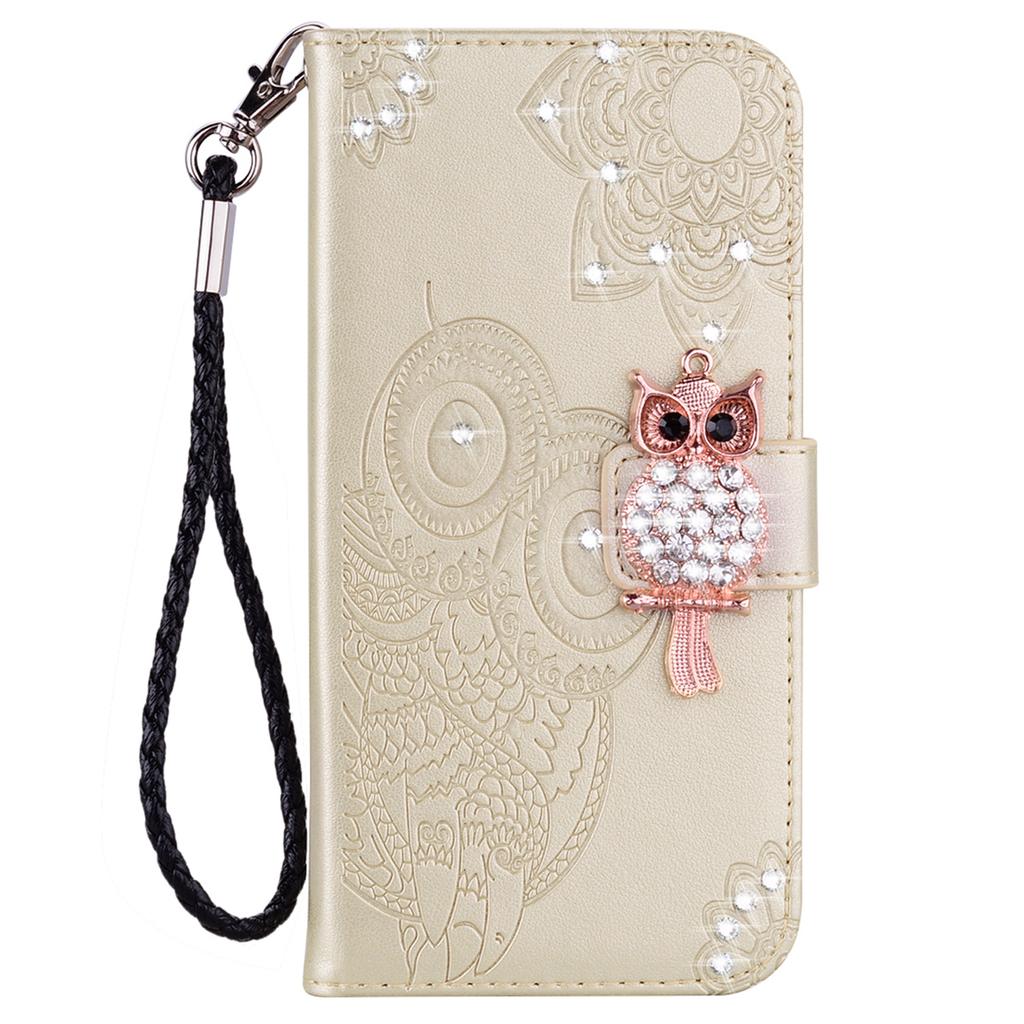 For Samsung Galaxy S24+ Case Rhinestone PU Leather Phone Cover with Wallet Stand