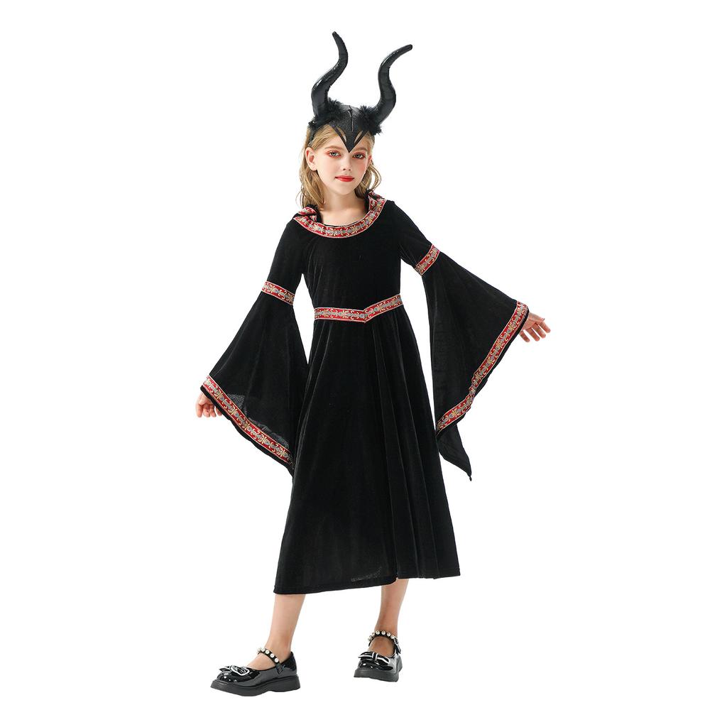 Halloween Children's Costume Vintage Court Children's Costume Witch Little Red Riding Hood Medieval Renaissance Dress