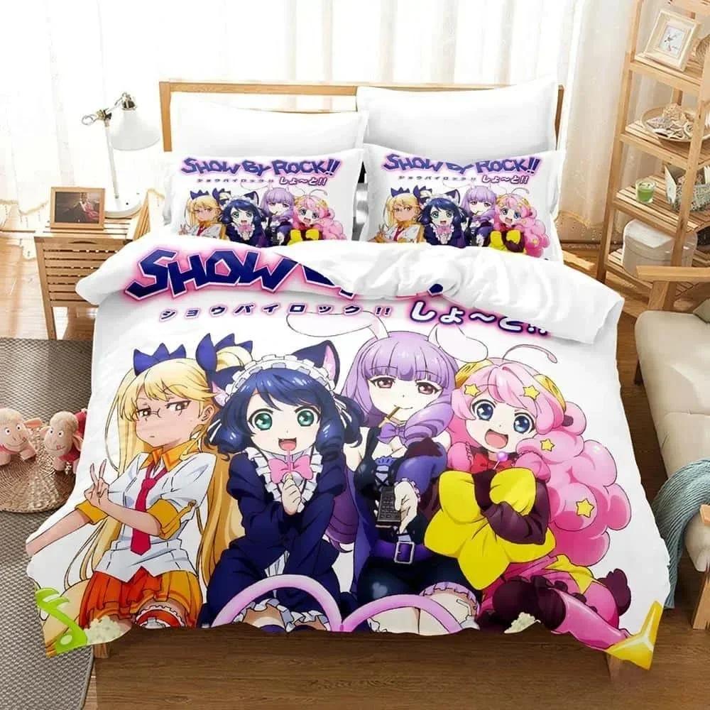 Аниме Комплект Постельного Белья Bed Show By Rock! Комплект постельного белья Односпальный Полуторный Двуспальный Кинг-сайз Комплект для кровати Взрослый Детский Спальня Комплекты пододеяльников