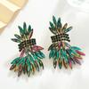 Sparkly Wing Earrings Shaped Like Leaves Crystal Earrings Versatile Wheat Drop Earrings  Wedding