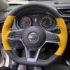 for Nissan Kicks Rogue Altima SR X-Trail Juke Leaf Micra Note Versa -2025 DIY Carbon Fiber Leather Steering Wheel Cover