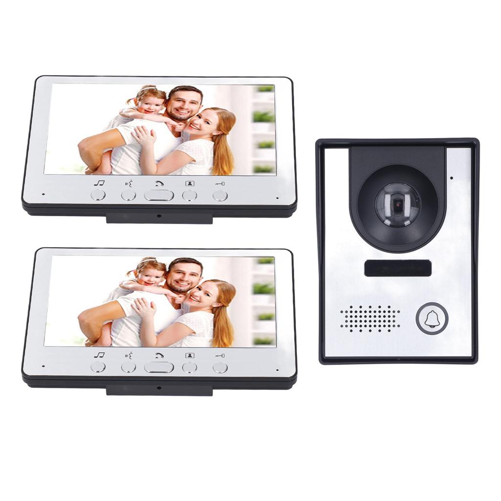 7-дюймовый видеодомофон с 2 дисплеями, водонепроницаемый, инфракрасный, ночное видение, удаленная разблокировка видео