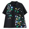 DIMANAF 2025 Plus Size New Women Basic Blouse Summer Loose Shirt Short Sleeve Casual Tops Tees Vintage Printing Shirt
