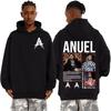 Худи Anuel AA Real Hasta La Muerte 2025 Мировой Тур Мужская Одежда Харадзюку Хип-Хоп Толстовки Повседневные Высококачественные Пуловеры