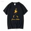 Винтажная футболка Johnnie Walker Scotch Whiskey Black Classic ВСЕ РАЗМЕРЫ винтажная Стирка с графикой Растягивающаяся Повседневная Дышащая мода
