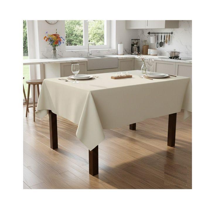 Nappe en polyester Essentiel 150 x 300 cm lin