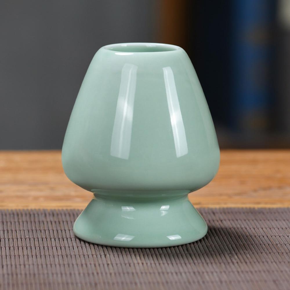 Solid Color Whisk Stand Holder Ceramic Bamboo Matcha Chasen Holder  for Tea Set Accessories
