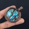 Labradorite Pendant, Handmade Gemstone 999 Copper Wire Wrapped Pendant Antique Jewelry, For Gift Silver Jewelry