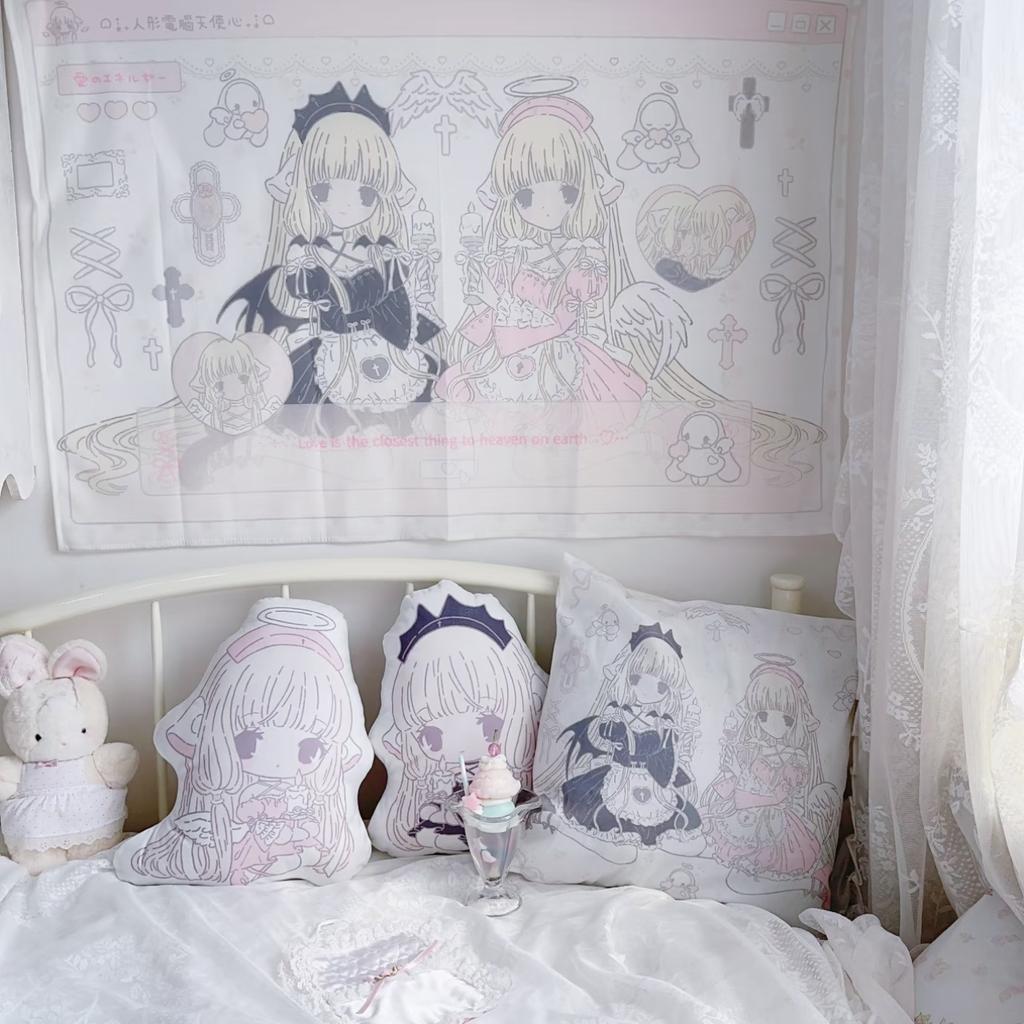 Chobits Кавайный Домашний Декор Настенный Гобелен Аниме Розовая Девочка Гобелен Стена Спальня Фон Милая Модная Женщина Гобелены