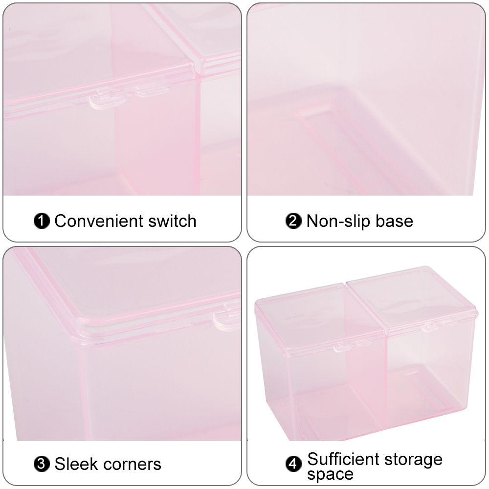 Makeup Container Makeup Transparent Storage Box Cosmetic Organizer Cotton Pads Holder Case Drawer