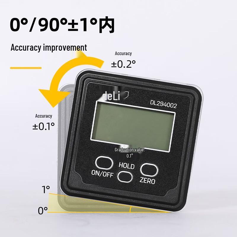 Deli Digital Inclinometer with Magnetic Base DL294002