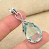 Green Amethyst Precious Gemstone 925 Sterling Silver Handmade Pendant For Women
