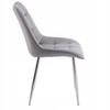 Gray velvet chair with silver quilted legs for the Furnitex living room