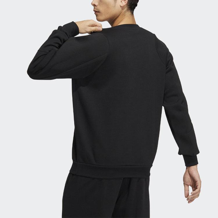 adidas Толстовка с круглым вырезом и логотипом, мужские топы, черный HN9021